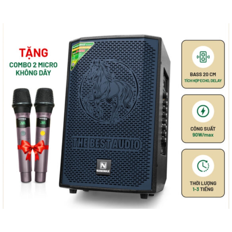 LOA KÉO KARAOKE NANOMAX S-200 (BASS 20CM)
