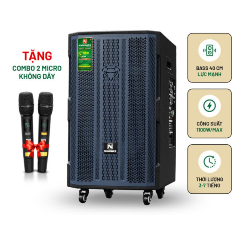 LOA KÉO KARAOKE NANOMAX SK-15Q6 (BASS 40CM)