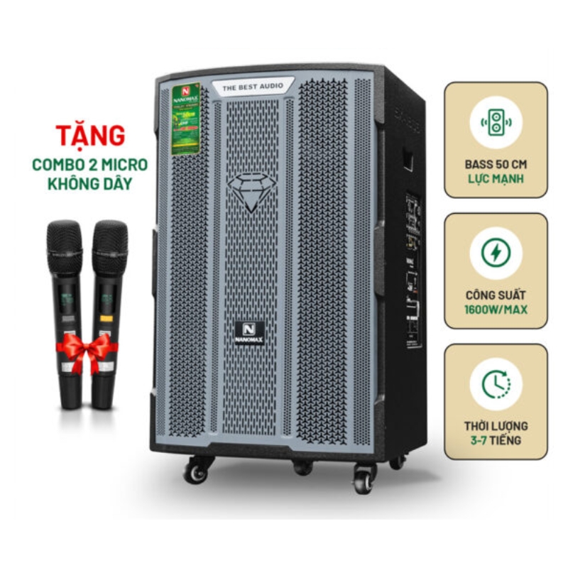 LOA KÉO KARAOKE NANOMAX SK-18Q6 (BASS 50CM)
