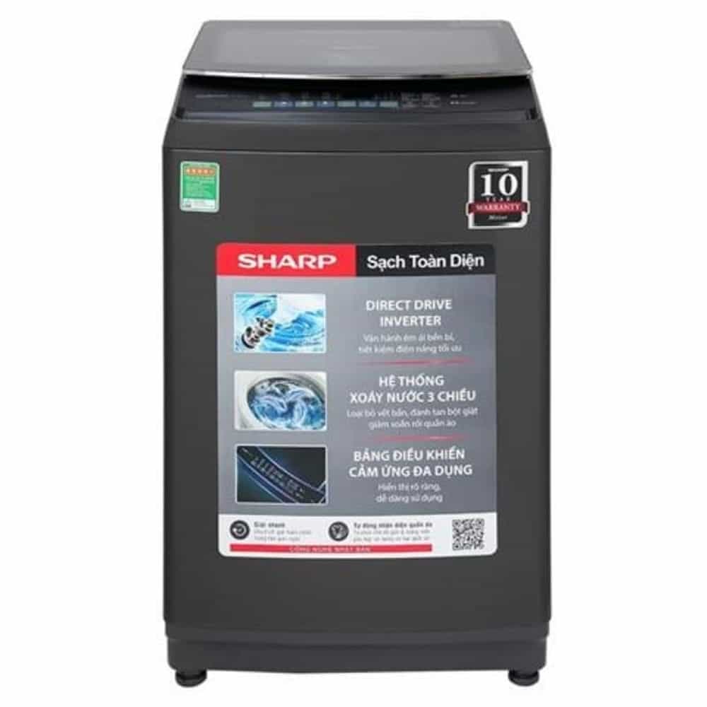 MÁY GIẶT CỬA TRÊN SHARP 10.5 KG ES-TM110CD-DS