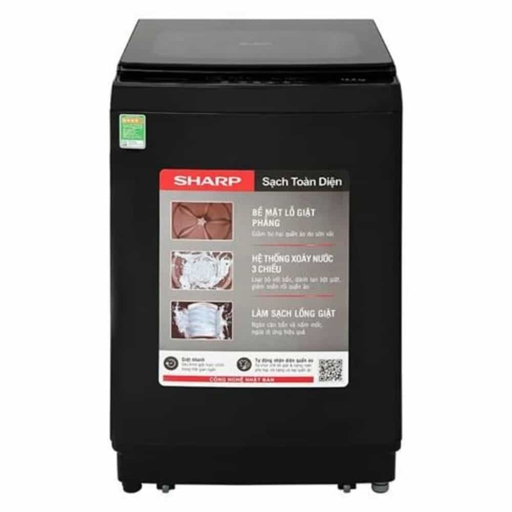MÁY GIẶT CỬA TRÊN SHARP 12.5 KG ES-TM125CN-BK
