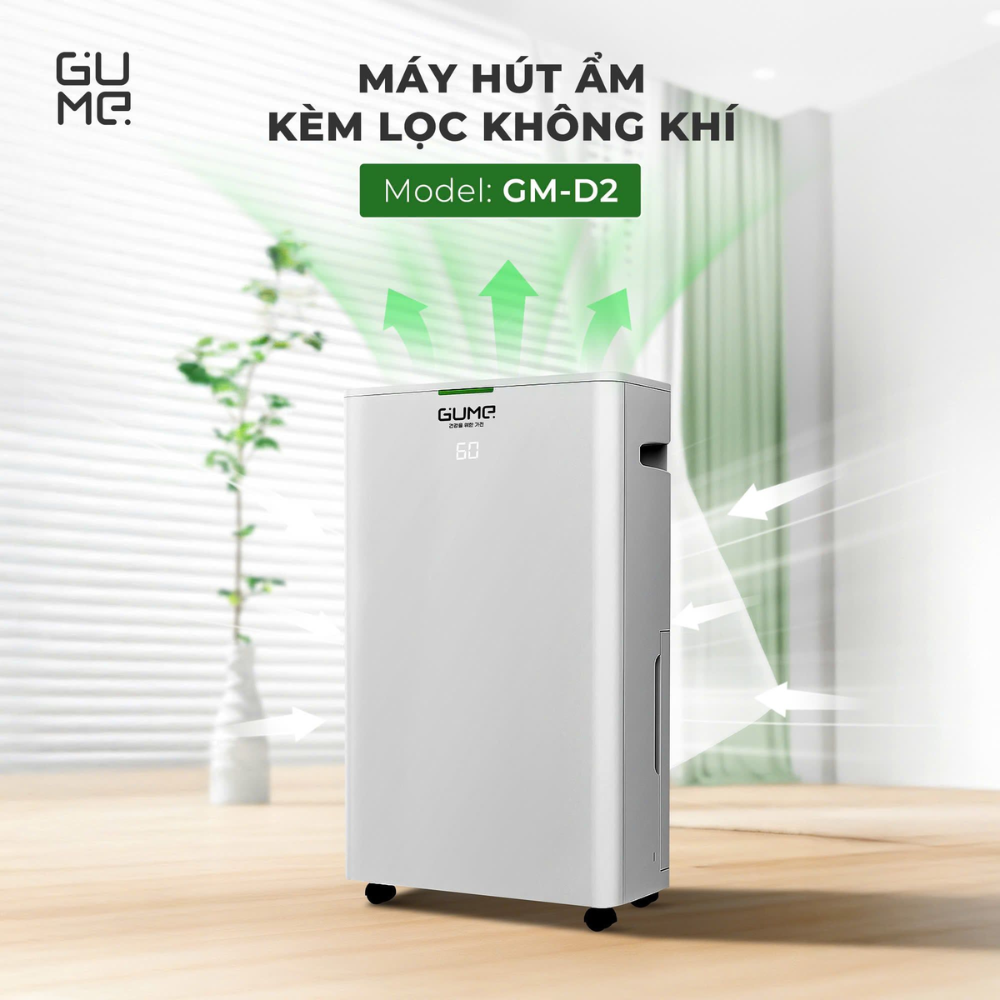 MÁY HÚT ẨM GUME D2 440W GIẢM NẤM MỐC BẢO VỆ KHÔNG GIAN