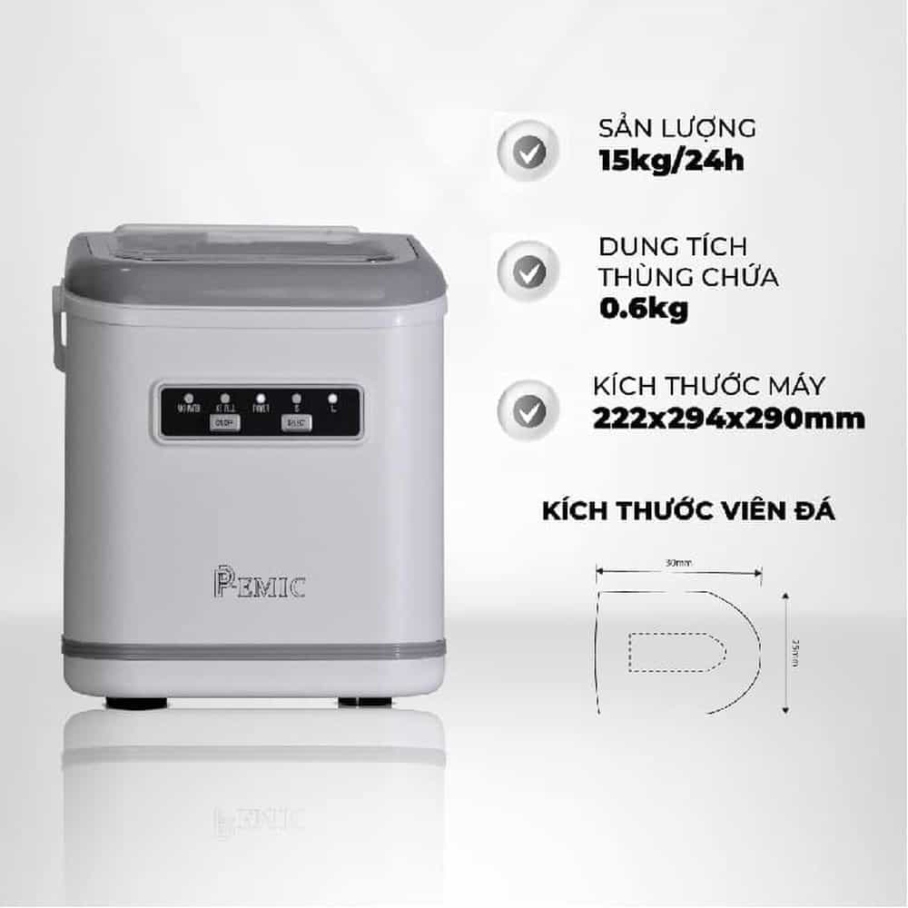 MÁY LÀM ĐÁ VIÊN P-EMIC 12KG/24H PK-12K