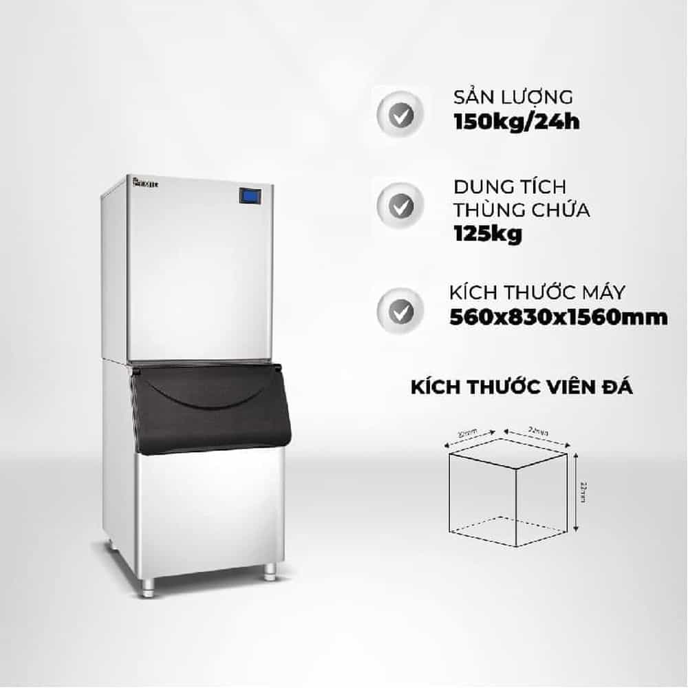 MÁY LÀM ĐÁ VIÊN P-EMIC 150KG/24H P150A