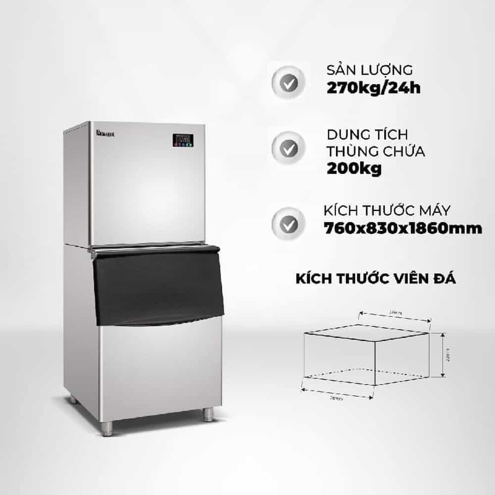 MÁY LÀM ĐÁ VIÊN P-EMIC 300KG/24H P-300W-CN