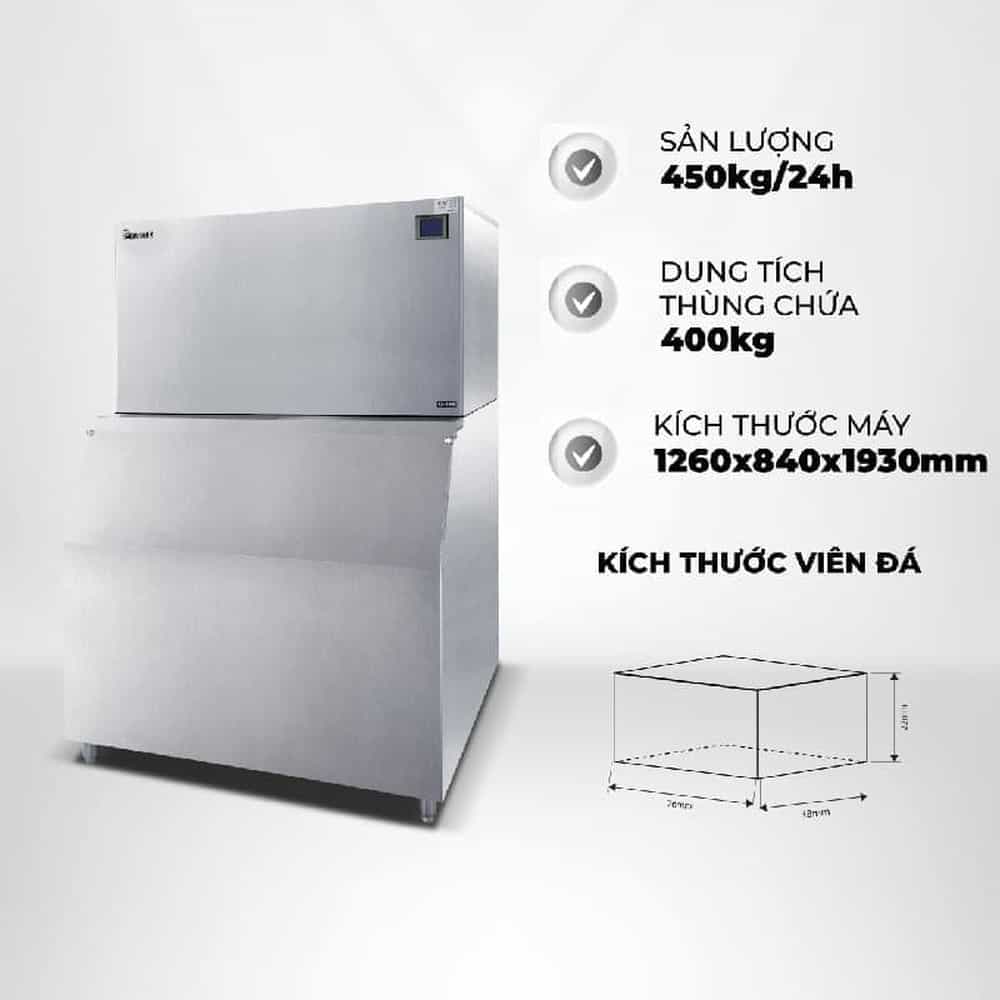 MÁY LÀM ĐÁ VIÊN P-EMIC 450KG/24H XJ1400W