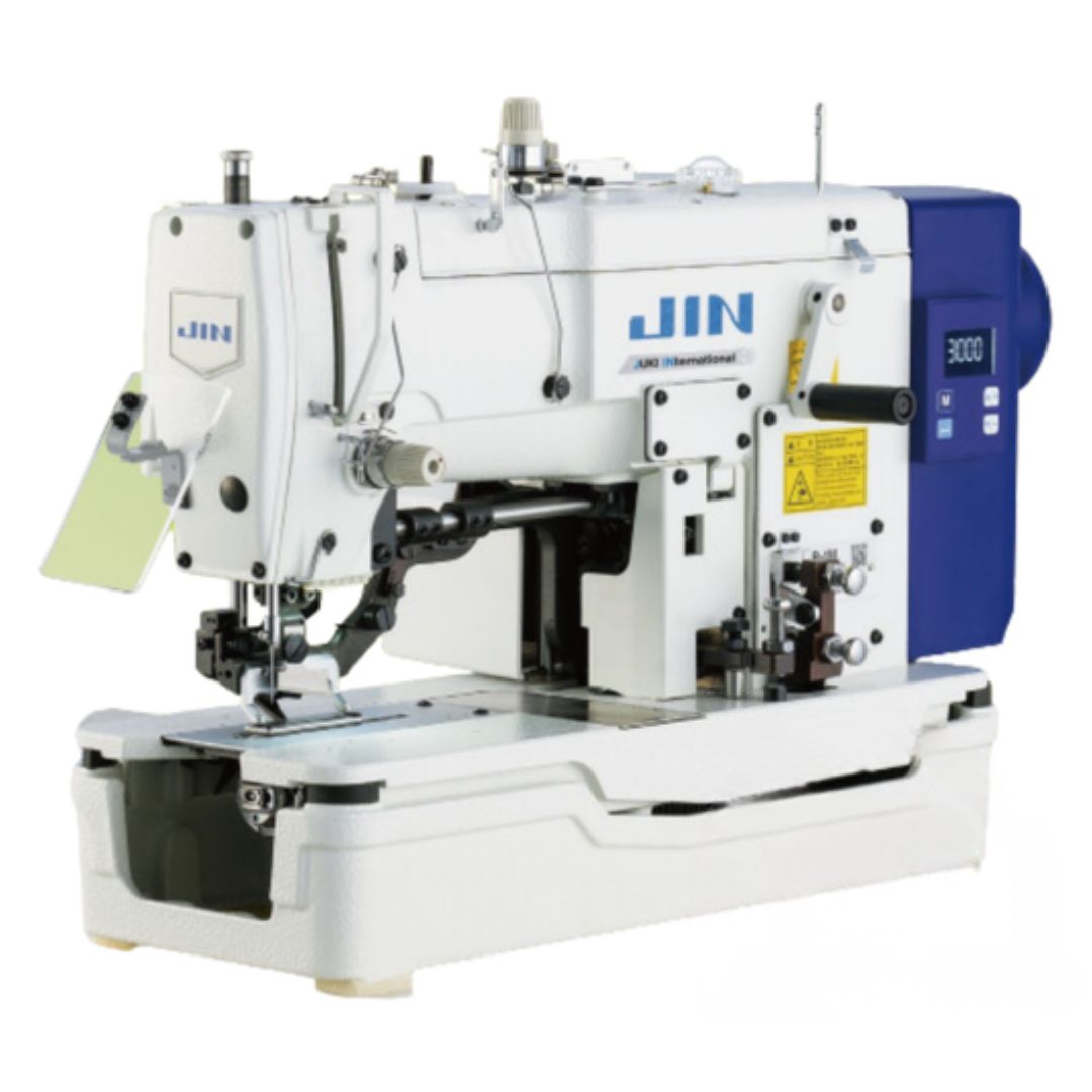 MÁY THÙA KHUY CÔNG NGHIỆP + JIN + B-1M781 + 3,600 MŨI/PHÚT, KHUY BẰNG TỰ ĐỘNG