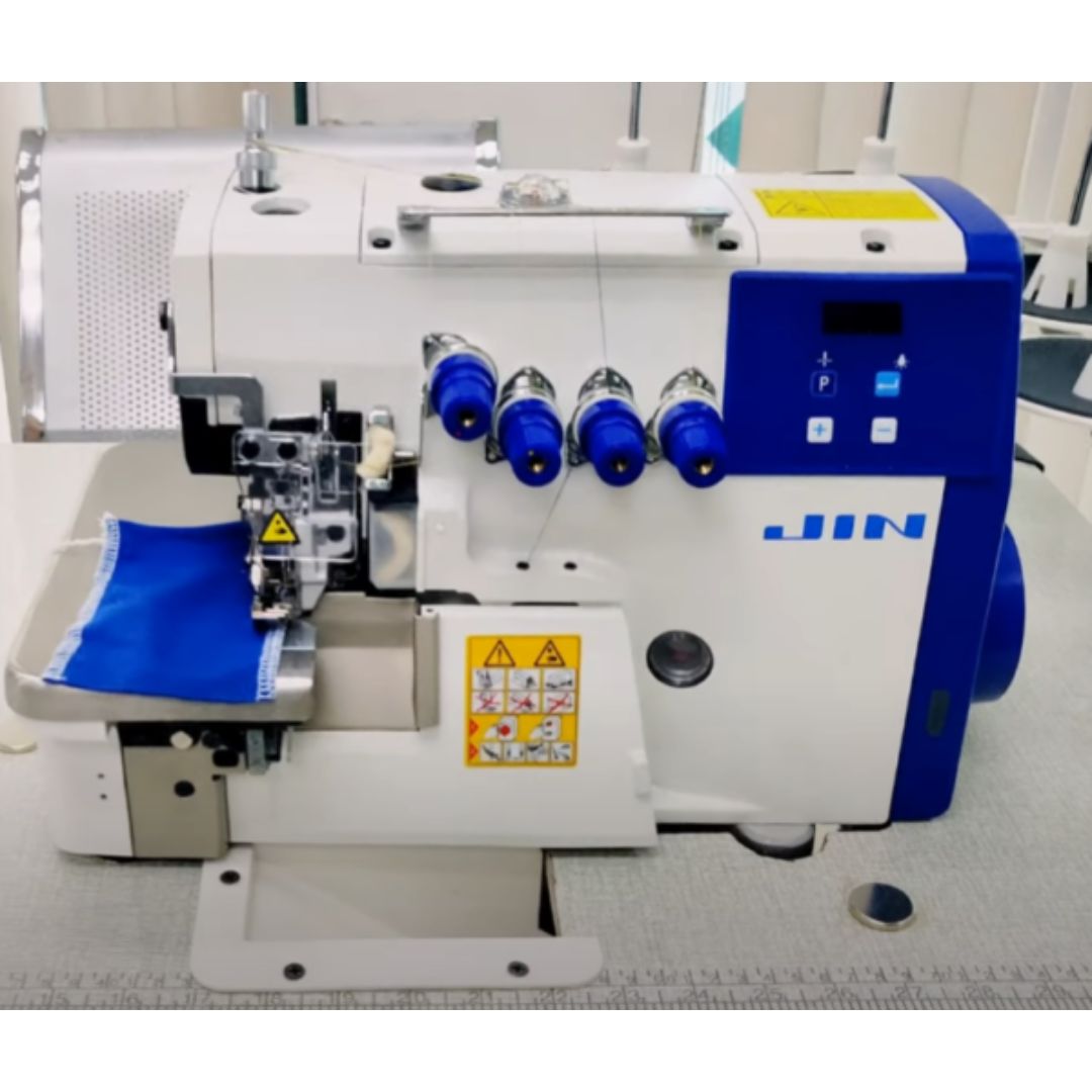 MÁY VẮT SỔ 2 KIM 5 CHỈ JIN JIN-M1-534SFGIÚP MAY NHANH 7,000 MŨI/PHÚT, MÔ TƠ LIỀN TRỤC SERVO