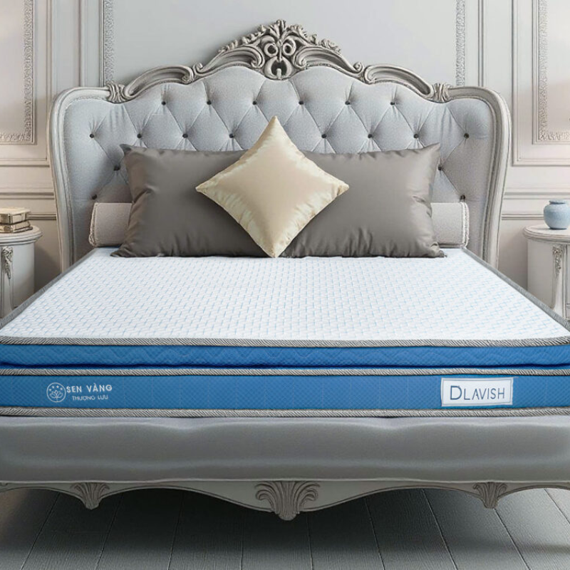 NỆM CAO SU D'LAVISH SEN VÀNG THƯỢNG LƯU 160X200X10 CAO CẤP