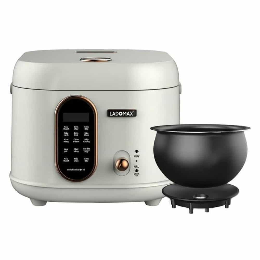 NỒI CƠM ĐIỆN TỬ NẮP GÀI LÒNG GANG CHỐNG DÍNH LADOMAX 1.8 LÍT HA-8818
