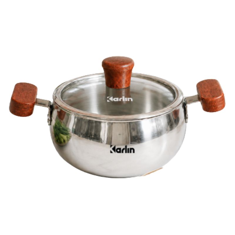NỒI INOX KARLIN 14CM WOOD PRO