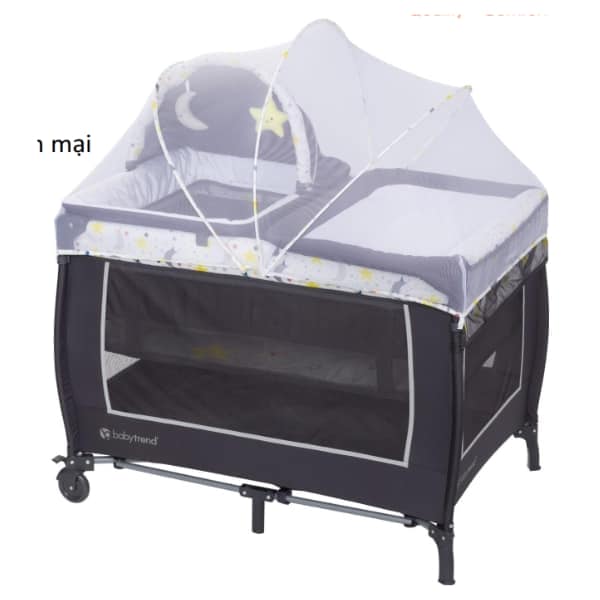 NÔI VẢI GẤP GỌN CHO BÉ BABYTREND LIL SNOOZE DELUXE II PLAYARD - TWINKLE TWINKLE LITTLE MOON