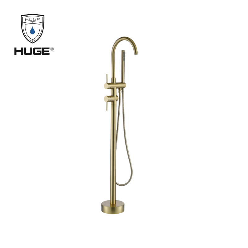 SEN BỒN TẮM ĐẶT SÀN HUGE H-SF666G ĐỒNG ITALIA MẠ 5 LỚP