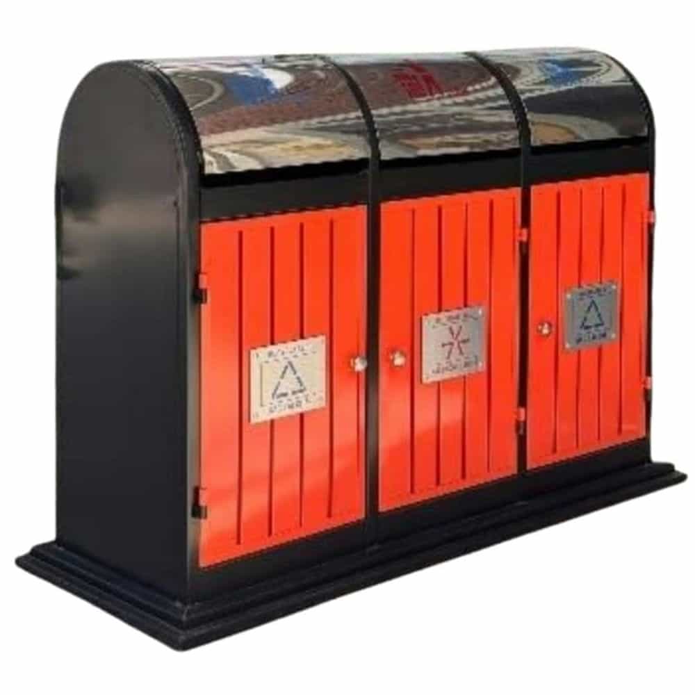 THÙNG RÁC 3 NGĂN THÉP SƠN TĨNH ĐIỆN CHỐNG GỈ SÀI GÒN SG-3N-150L-CG