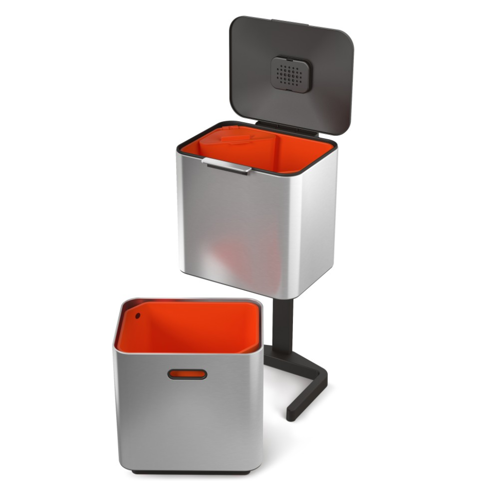 THÙNG RÁC PHÂN LOẠI & KHỬ MÙI 3 NGĂN JOSEPH JOSEPH TOTEM MAX 60L (SSTEEL) 001013