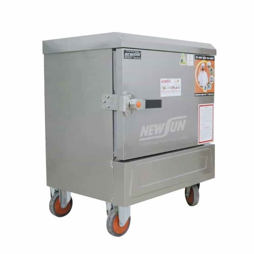 TỦ CƠM CÔNG NGHIỆP DÙNG ĐIỆN INOX 201 4 KHAY 16KG GẠO NEWSUN NS-THVNĐ4K