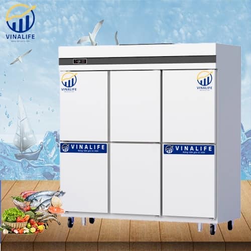 TỦ ĐÔNG INOX VINALIFE VNL-TDQ1600 1750L 6 CÁNH QUẠT GIÓ