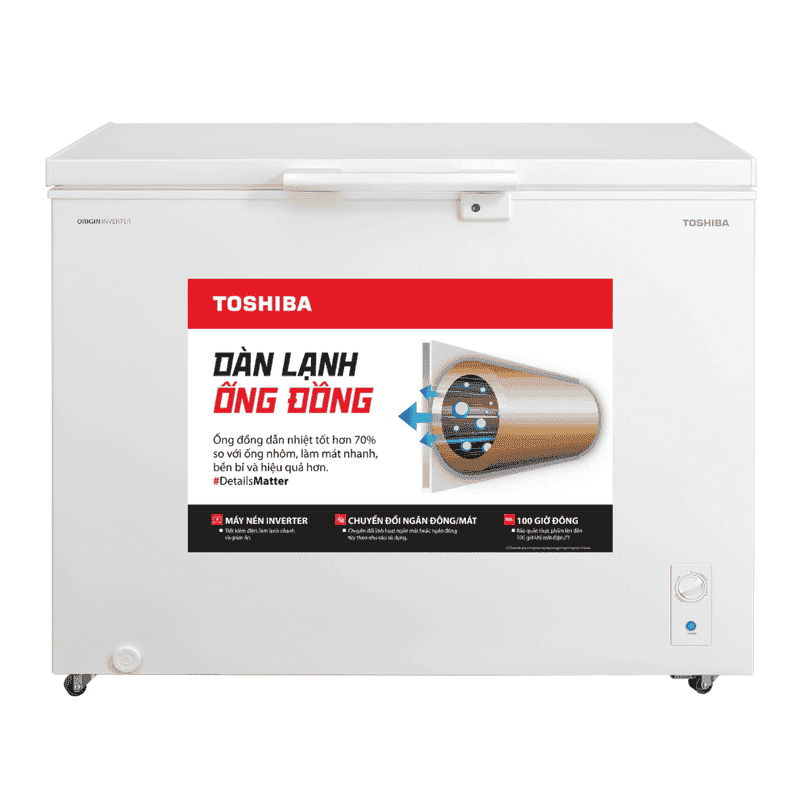 TỦ ĐÔNG INVERTER TOSHIBA 293 LÍT GR-RC390CM-PMV(01) (R600A) (ĐỒNG)