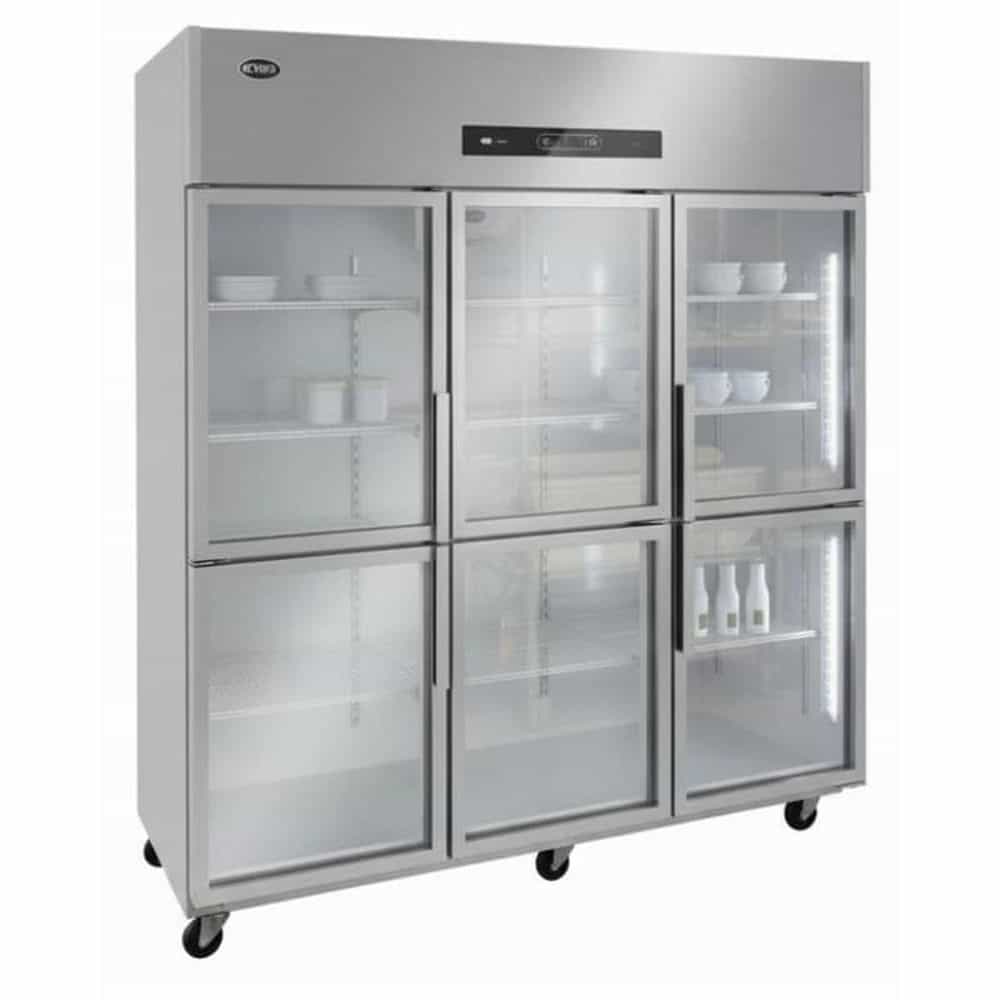 TỦ ĐÔNG MÁT INOX CÁNH KÍNH 6 CÁNH OUCBOLL 990 LÍT BCD-1800-CK