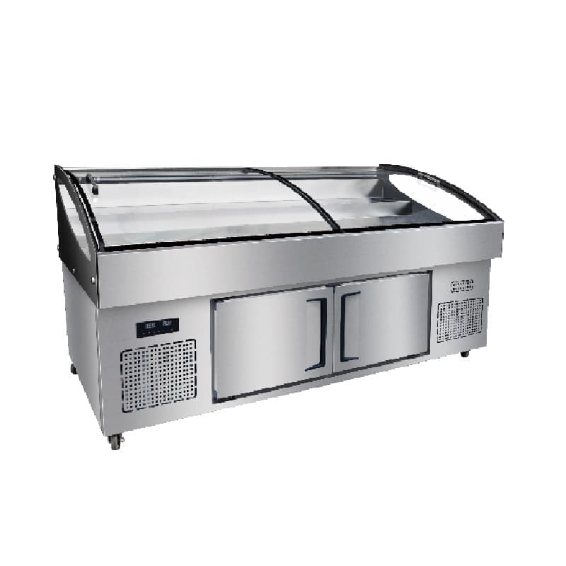 TỦ ĐÔNG MÁT TRƯNG BÀY THỊT NGUỘI OUCBOLL 3 TẦNG 430 LÍT SCD-2000Z ĐỒNG (R290)