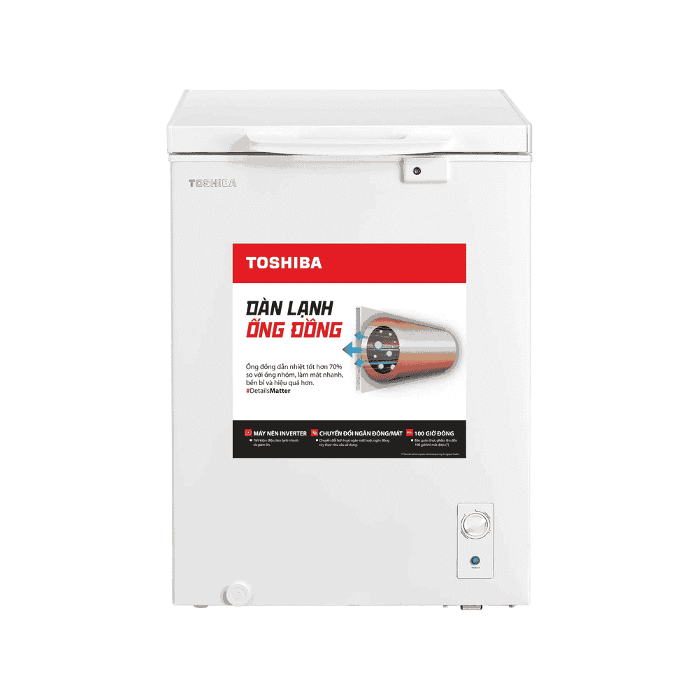 TỦ ĐÔNG TOSHIBA INVERTER 143 LÍT GR-RC185CM-PMV(01) ĐỒNG (R600A)