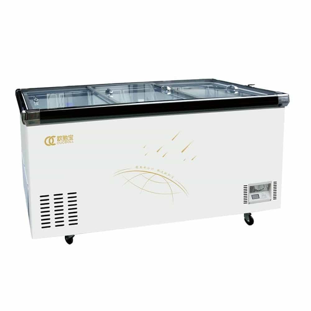 TỦ ĐÔNG TRƯNG BÀY KEM OUCBOLL 858 LÍT SD/SC-858 ĐỒNG (R290)