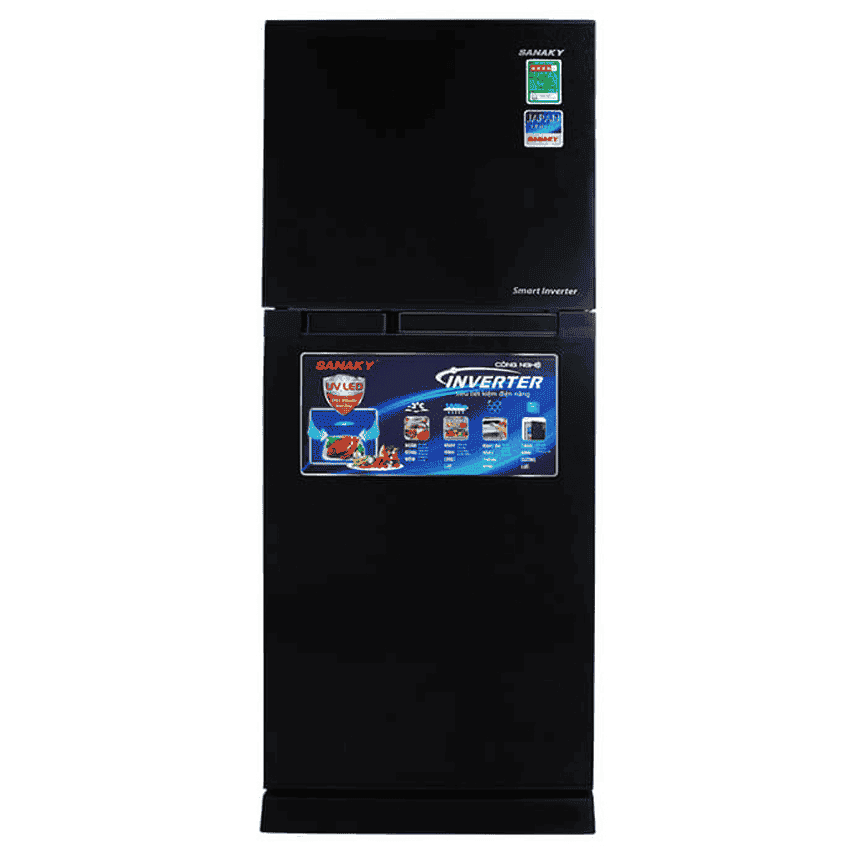 TỦ LẠNH INVERTER NGĂN ĐÁ TRÊN SANAKY 185 LÍT VH-199KD  (KÍNH) (ĐEN)