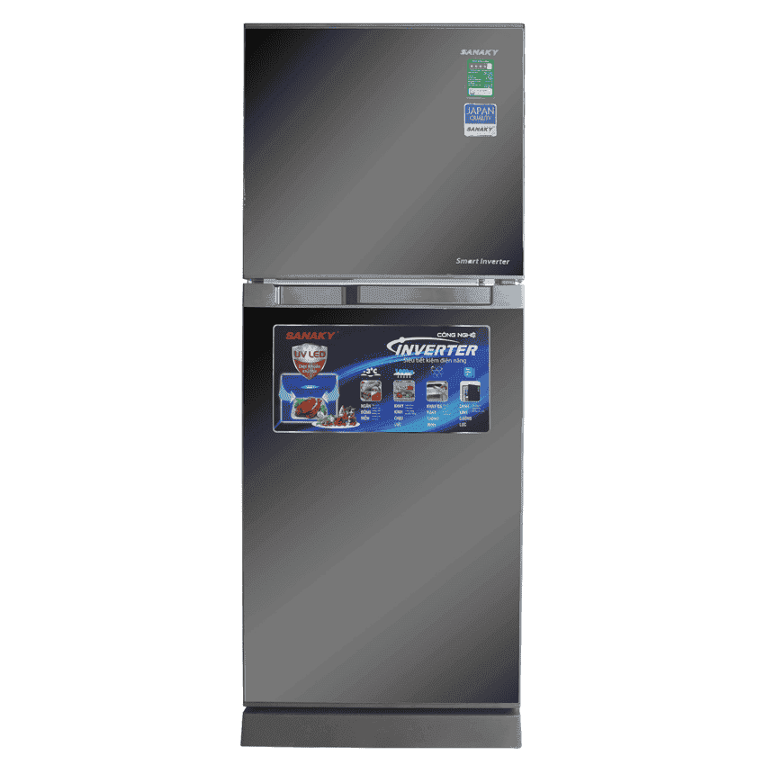 TỦ LẠNH INVERTER NGĂN ĐÁ TRÊN SANAKY 185 LÍT VH-199KG (KÍNH) (GƯƠNG)