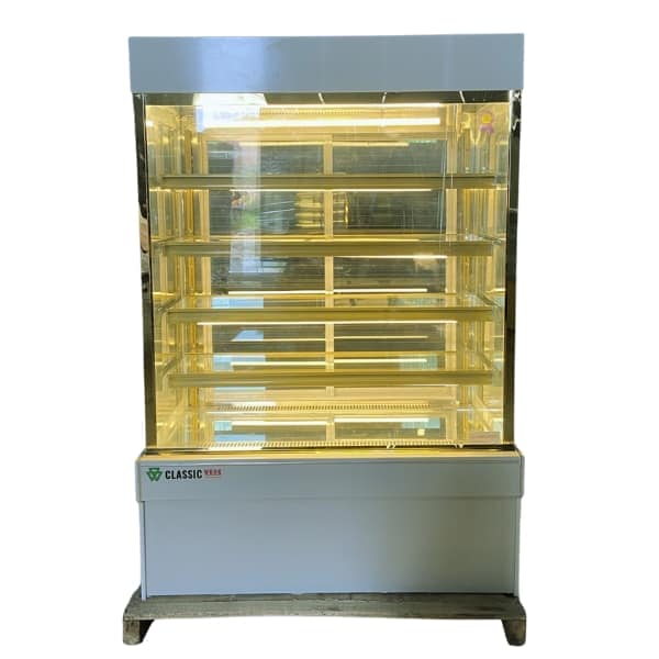 TỦ MÁT TRƯNG BÀY BÁNH KEM 5 TẦNG VUÔNG 0.9M CLASSIC WORK TH-900F-5T-V (ĐỒNG) (R290)