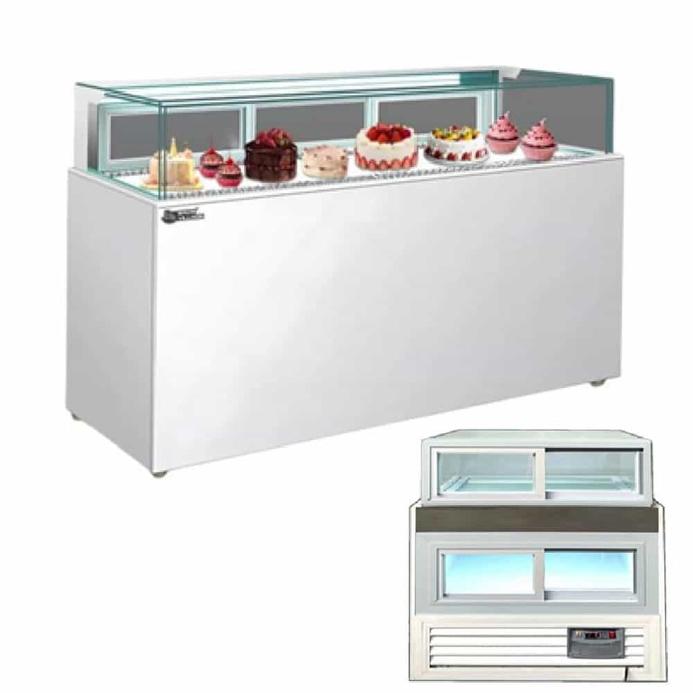 TỦ MÁT TRƯNG BÀY BÁNH KEM DẠNG ĐỨNG SNOW VILLAGE GB-350-4L.Z1 QUẠT GIÓ (R134A/R404A)