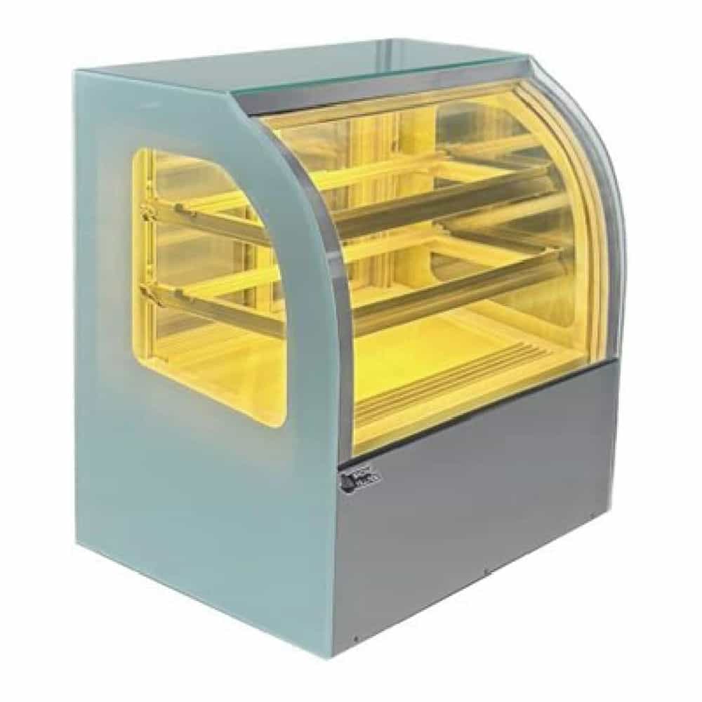 TỦ MÁT TRƯNG BÀY BÁNH KEM KÍNH CONG SNOW VILLAGE 57 LÍT GB-100WH QUẠT GIÓ (R290A)