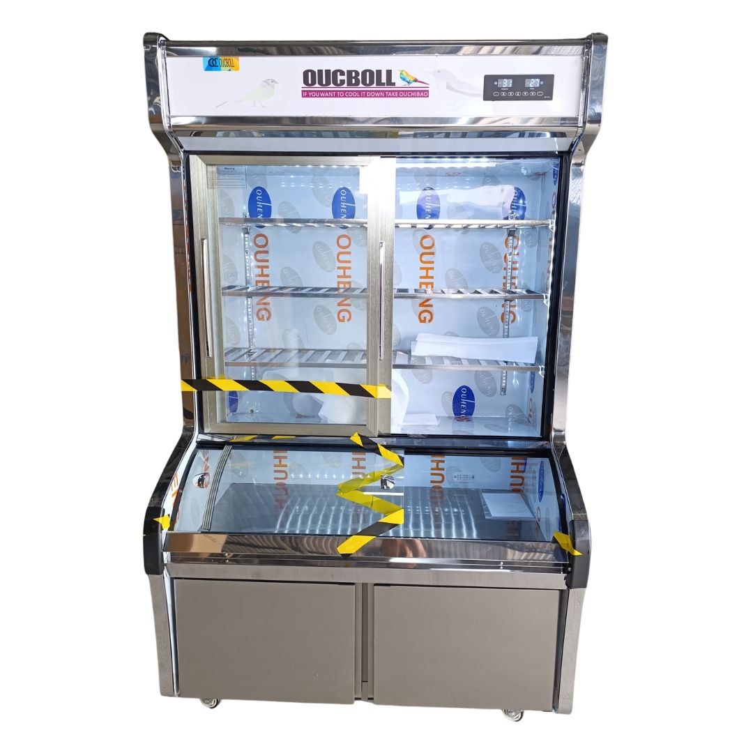TỦ MÁT TRƯNG BÀY SIÊU THỊ KÍNH LÙA OUCBOLL 520/800 LÍT LCD-1200S TRỰC TIẾP (R290A)