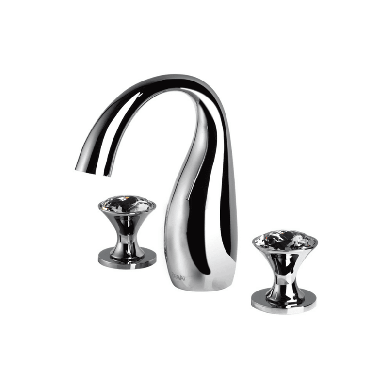 VÒI LAVABO NÓNG LẠNH BRAVAT F24287C-ENG 3 LỖ PHA LÊ SWAROVSKI CAO CẤP