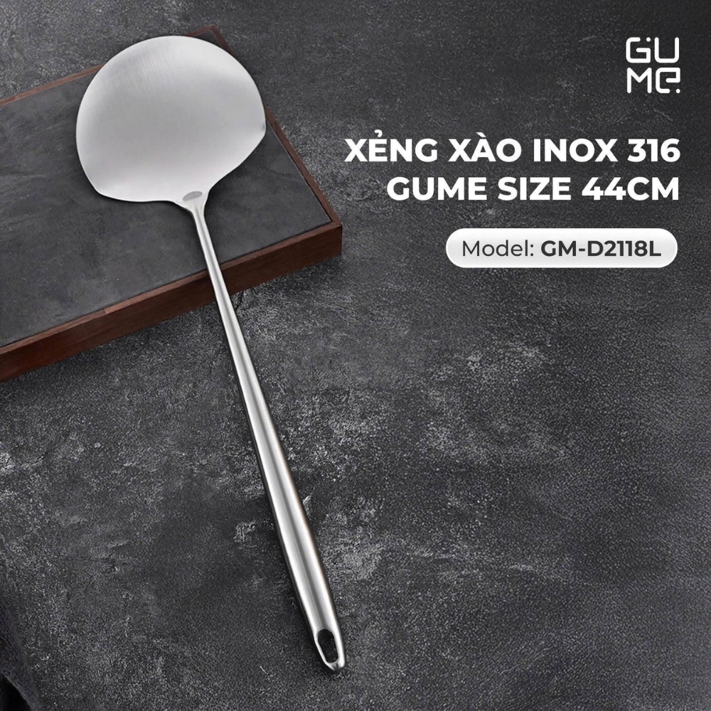 XẺNG XÀO INOX GUME GM-D2118L 44CM LÒNG SÂU