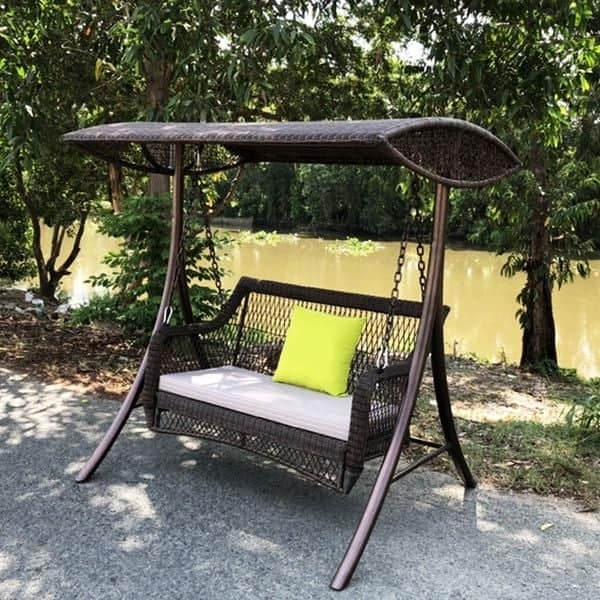 XÍCH ĐU KHUNG SẮT SƠN TĨNH ĐIỆN MT MT966 – MINH THY FURNITURE – XÍCH ĐU ĐÔI NHỰA GIẢ MÂY, KHUNG SẮT SƠN TĨNH ĐIỆN, NỆM BÔNG GÒN