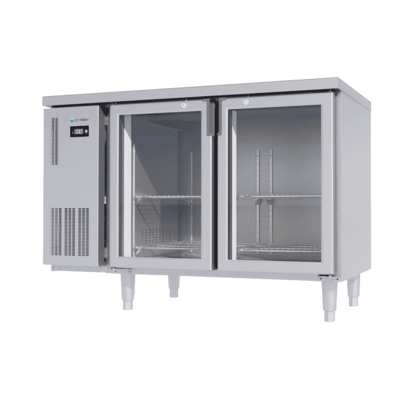 BÀN MÁT INOX 2 CÁNH KÍNH ICYMAX 250 LÍT ICR-2G126 QUẠT GIÓ (R290) (INOX 430)