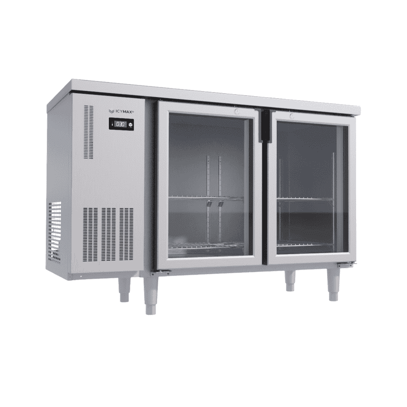BÀN MÁT INOX 2 CÁNH KÍNH ICYMAX 250 LÍT ICR-2G126 QUẠT GIÓ (R290) (INOX 430)