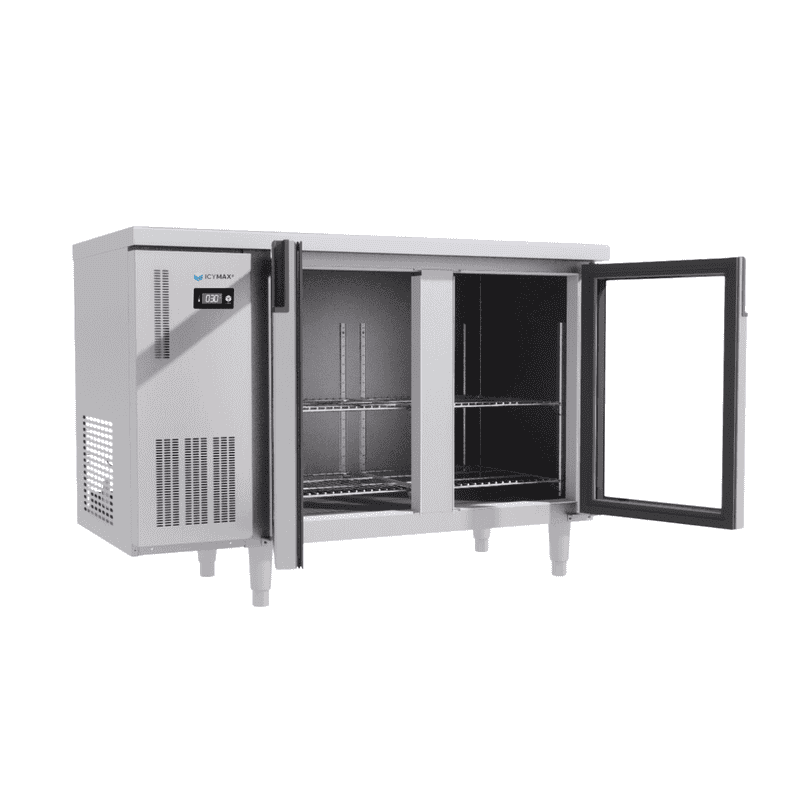 BÀN MÁT INOX 2 CÁNH KÍNH ICYMAX 250 LÍT ICR-2G126 QUẠT GIÓ (R290) (INOX 430)