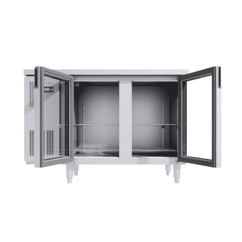 BÀN MÁT INOX 2 CÁNH KÍNH ICYMAX 250 LÍT ICR-2G126 QUẠT GIÓ (R290) (INOX 430)
