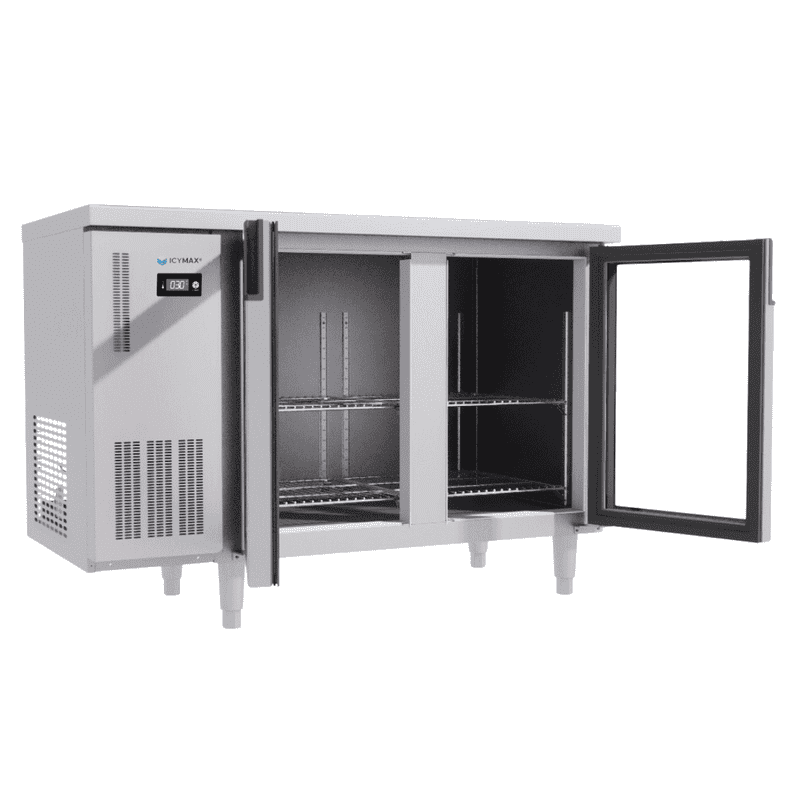 BÀN MÁT INOX 2 CÁNH KÍNH ICYMAX 325 LÍT ICR-2G127 QUẠT GIÓ (R290) (INOX 430)