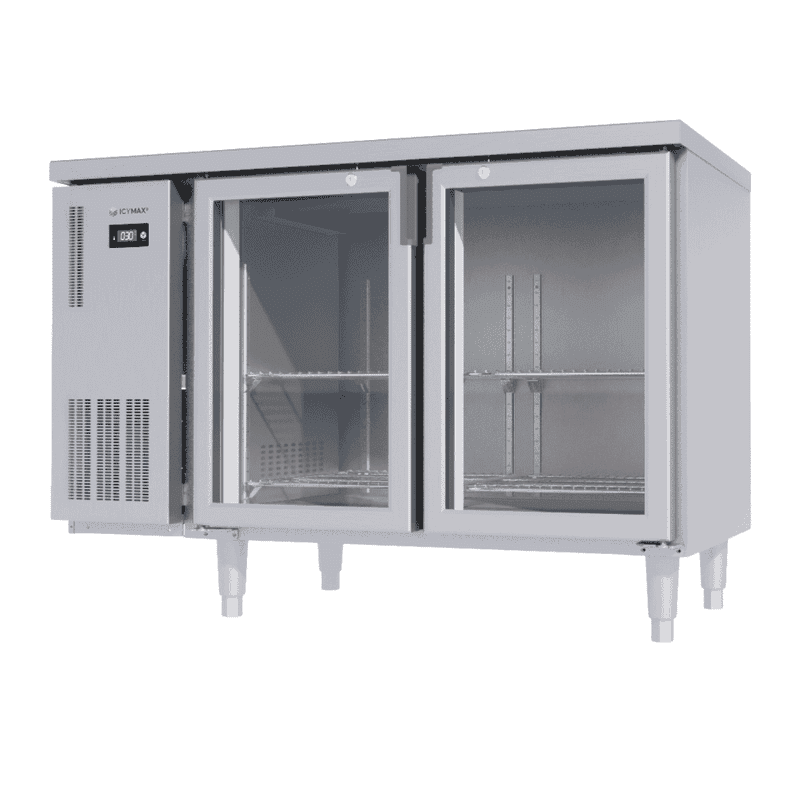 BÀN MÁT INOX 2 CÁNH KÍNH ICYMAX 325 LÍT ICR-2G127 QUẠT GIÓ (R290) (INOX 430)