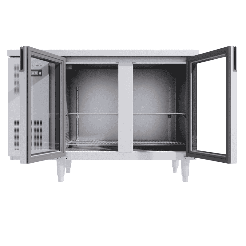 BÀN MÁT INOX 2 CÁNH KÍNH ICYMAX 325 LÍT ICR-2G127 QUẠT GIÓ (R290) (INOX 430)