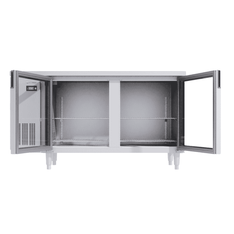 BÀN MÁT INOX 2 CÁNH KÍNH ICYMAX 330 LÍT ICR-2G156 QUẠT GIÓ (R290) (INOX 430)