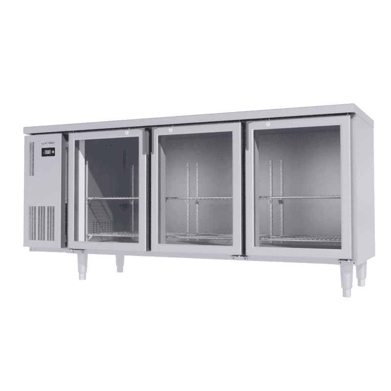 BÀN MÁT INOX 3 CÁNH KÍNH ICYMAX 405 LÍT ICR-3G186 QUẠT GIÓ (R290) (INOX 430)