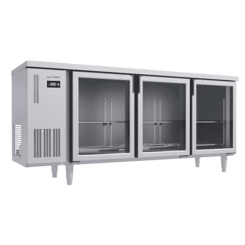 BÀN MÁT INOX 3 CÁNH KÍNH ICYMAX 405 LÍT ICR-3G186 QUẠT GIÓ (R290) (INOX 430)