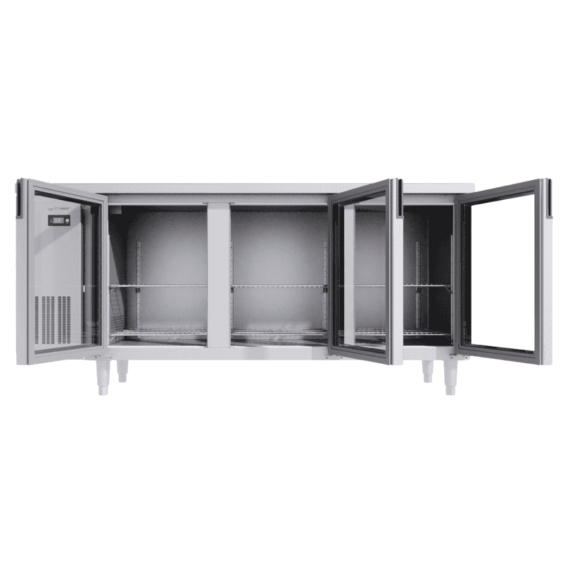 BÀN MÁT INOX 3 CÁNH KÍNH ICYMAX 405 LÍT ICR-3G186 QUẠT GIÓ (R290) (INOX 430)