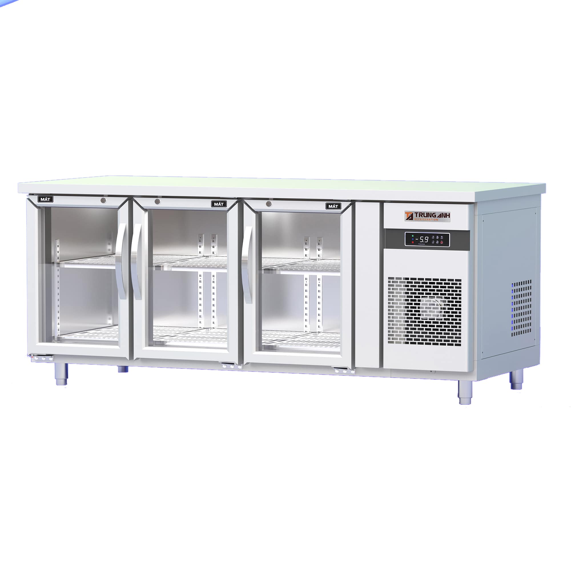BÀN MÁT INOX CỬA KÍNH 3 CÁNH TA 460 LÍT BMQ.3MK1876 QUẠT GIÓ (R134A)