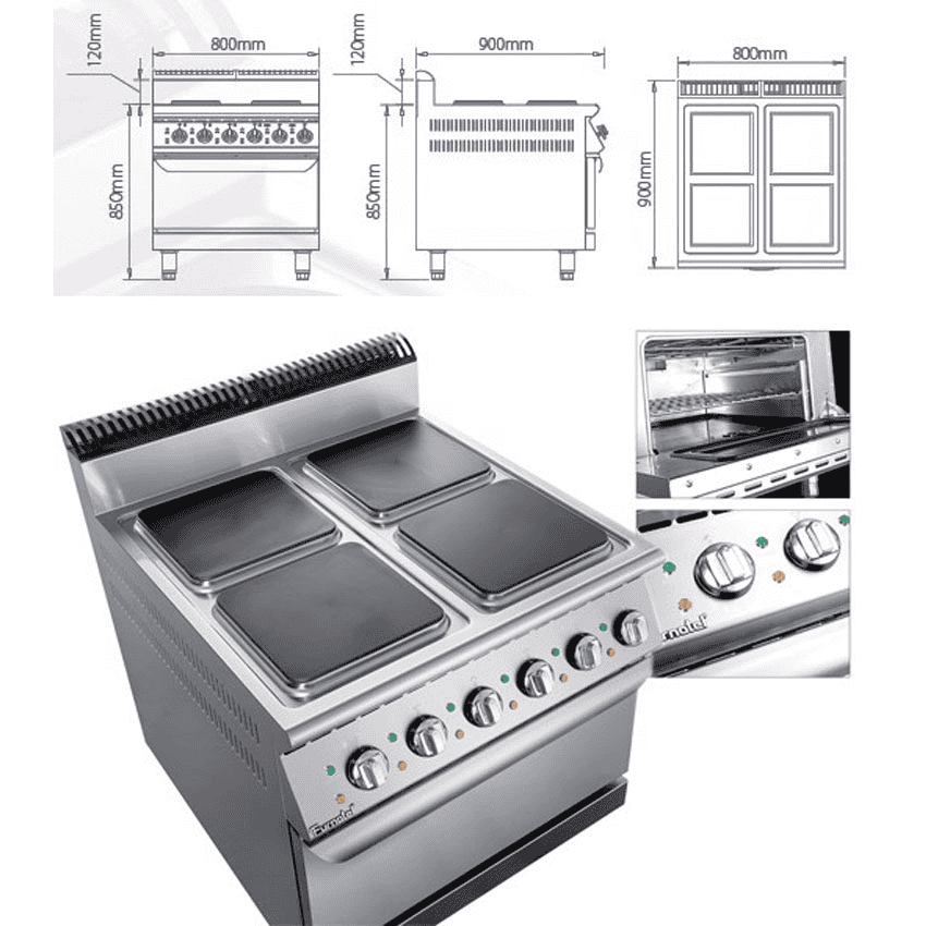 BẾP ĐIỆN KÈM NƯỚNG CÔNG NGHIỆP FURNOTEL F9080EER