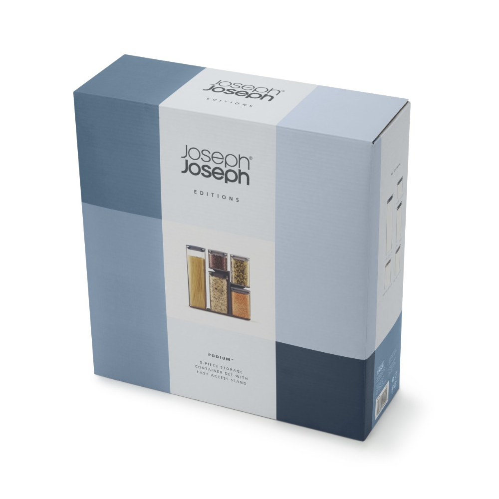 BỘ 5 HỘP ĐỰNG THỰC PHẨM CÓ KỆ TRƯNG JOSEPH JOSEPH PODIUM (EDITIONS SKY) 000245