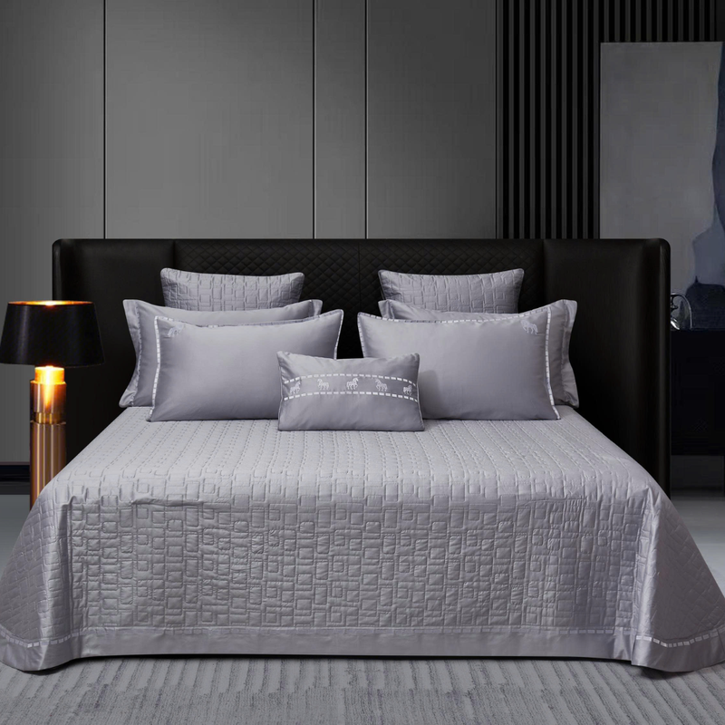 BỘ CHĂN GA D'LAVISH LUXURY THIÊN MÃ NGÂN SẮC COTTON LỤA CAO CẤP